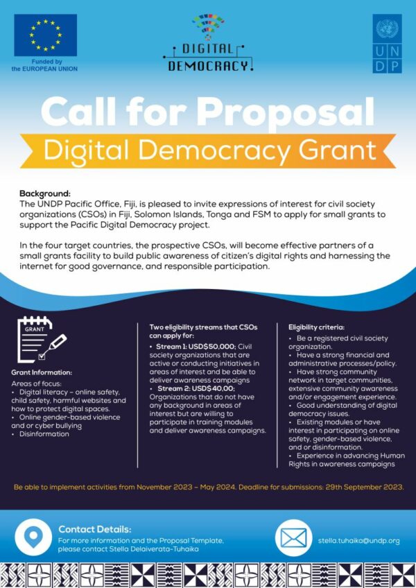 UNDP Call for proposal Digital Democracy Grant