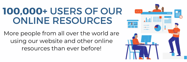 100,000+ users of our online resources